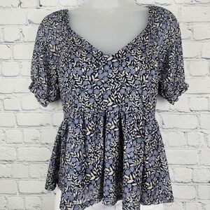 Mi Ami Floral Puff Sleeve Top